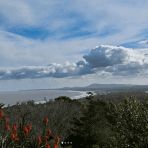 Vista panorámica desde el Arboretum Lussich hacia la costa de Maldonado, Uruguay.