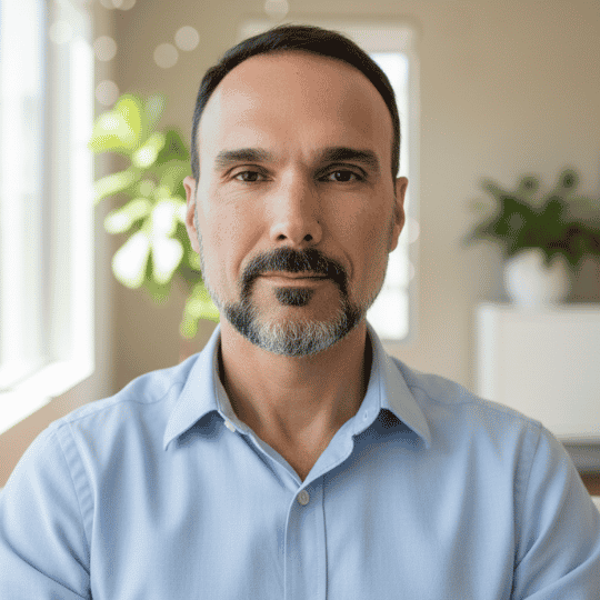 autoconocimiento profundo – Alejandro Melidoni sonriendo en entorno natural página de contacto Awakenova